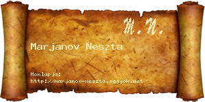 Marjanov Neszta névjegykártya